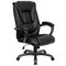 Emma and Oliver High Back Leather Layered Upholstered Executive Swivel Ergonomic Office Chair with Smoke Metal Base and Padded Arms